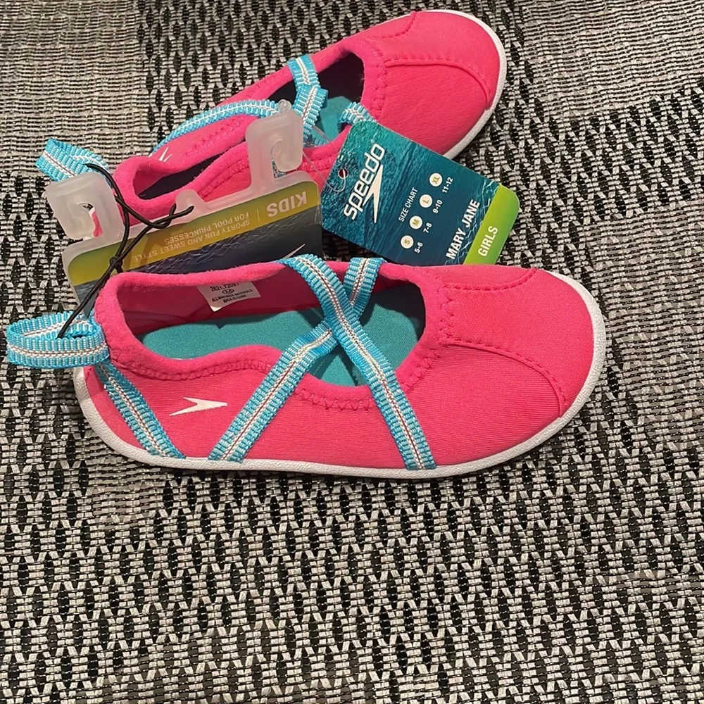 🆕 Speedo kids swim Maryjane water shoes size M toddler size 7/8
